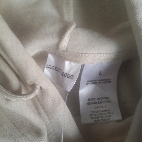 Mario Kart Men's Oatmeal Hooded Pullover Sweatshirt Size Large Brand New! - Picture 5 of 8
